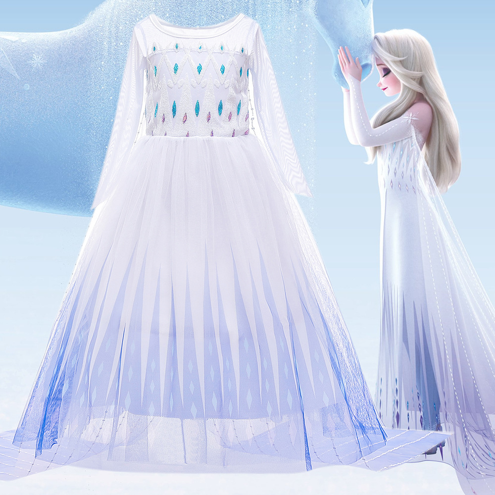 Elsa Princess Dress Frozen 2 Girls Elsa Dress Summer Children's Skirt Clothes Elsa Clothing Women