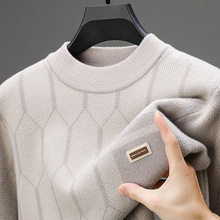 高档男士加厚半高领毛衣秋冬新款时尚潮流休闲内搭弹力针织打底衫