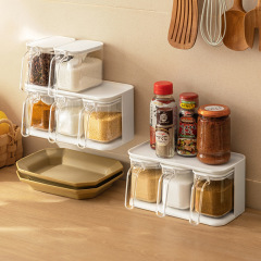 Movable Spice Rack Wall-Hanging Kitchen Home Use Set Spice Jars Salt Jars Jars Bottles Condiment Jars Plastic Storage Box