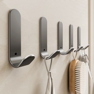 Towel Hook Punch-free Bathroom Door Rear Adhesive Hook Hanger Bathroom Kitchen Wall Single Hook Adhesive