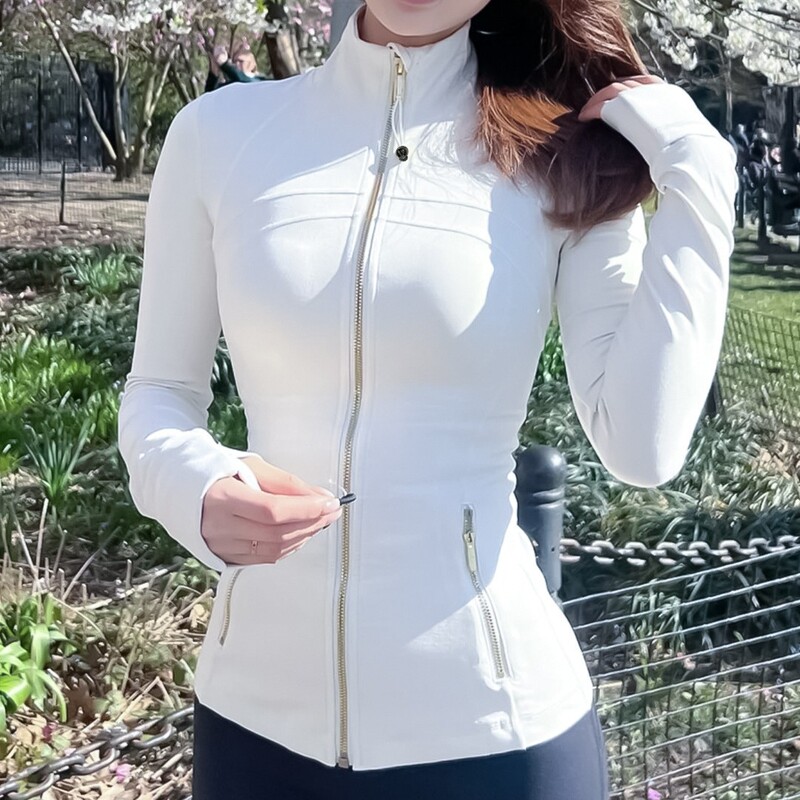 Yoga Suit New Golden Zipper Women's Yoga Jacket Sports Collar Jacket Fitness Slim-fit Slim-fit Top