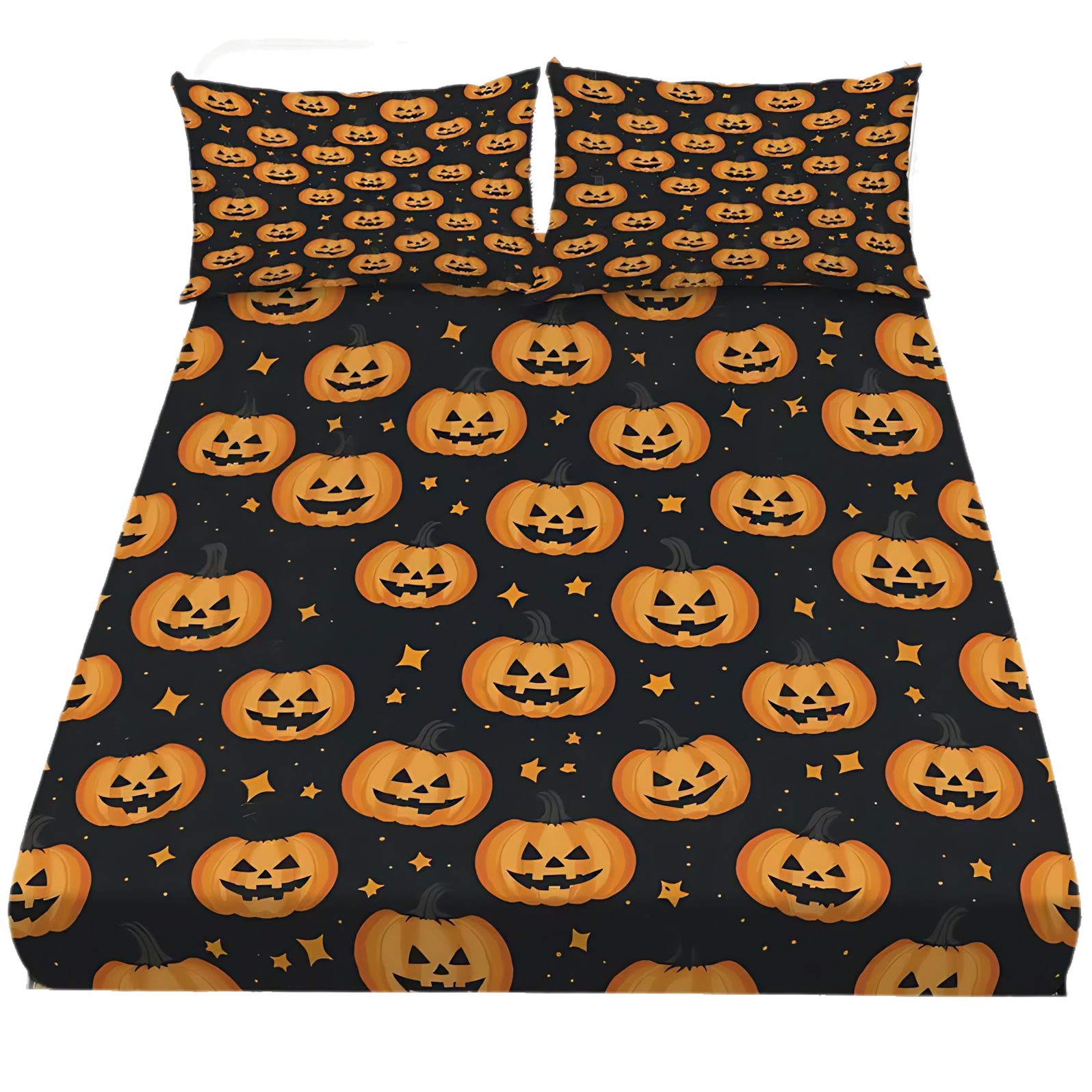 TEMU / JIT Cross-border series de Halloween impresión digital cama suave camisa funda colchón set de ropa de cama