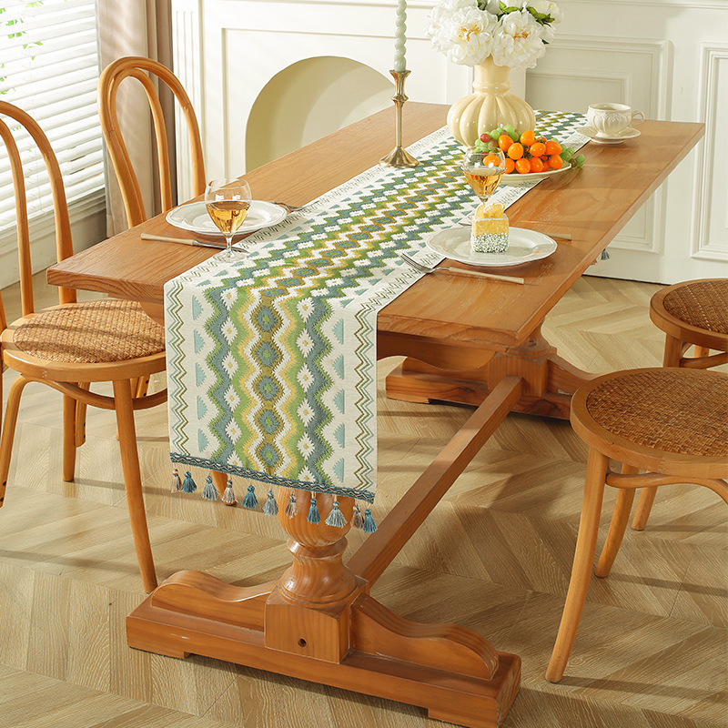 Light luxury table runner American high-end coffee table fabric TV cabinet dining table living room home decoration long tablecloth wholesale