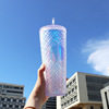 Double-layer plastic capacious diamond glass, creative gift