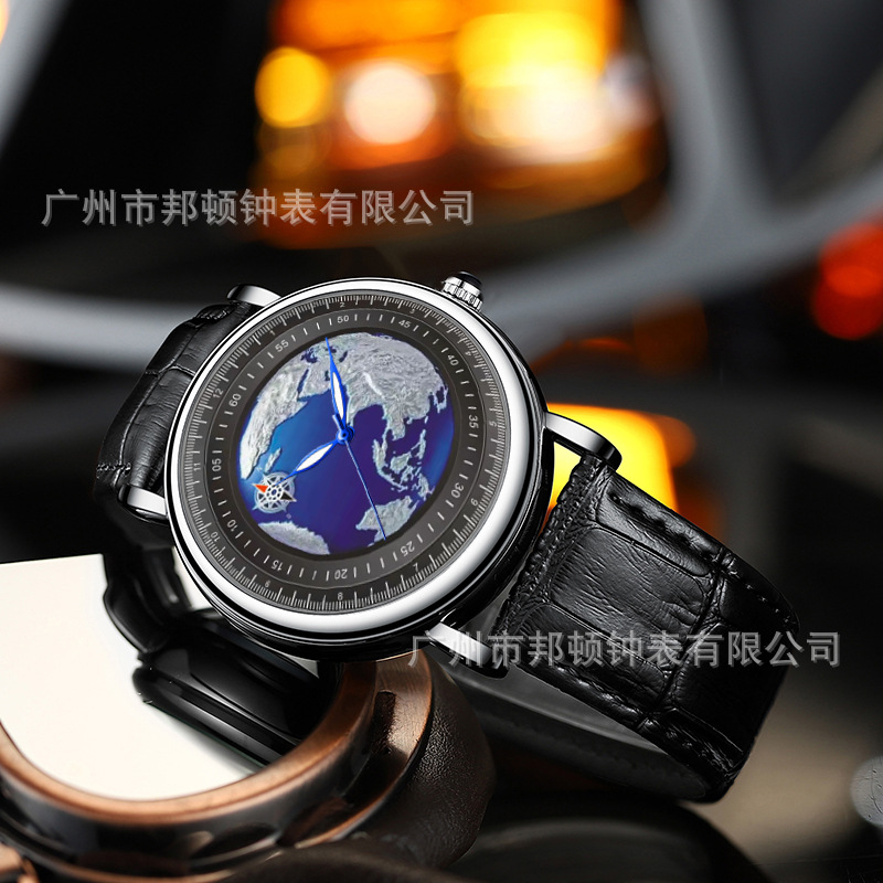 热卖新款正品高档机械防水表时尚潮流主题男表蓝色星球系列航空表|ms