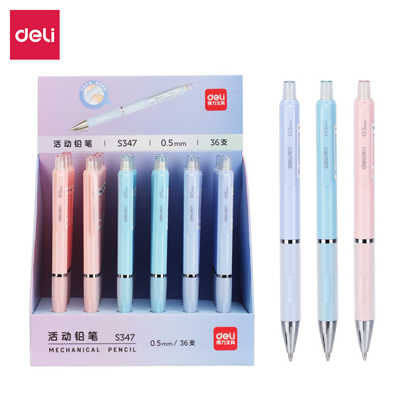 Deli S347/S348 móvil lápiz de dibujos animados simple lindo 0,5/0,7mm lápiz automático para estudiantes de secundaria