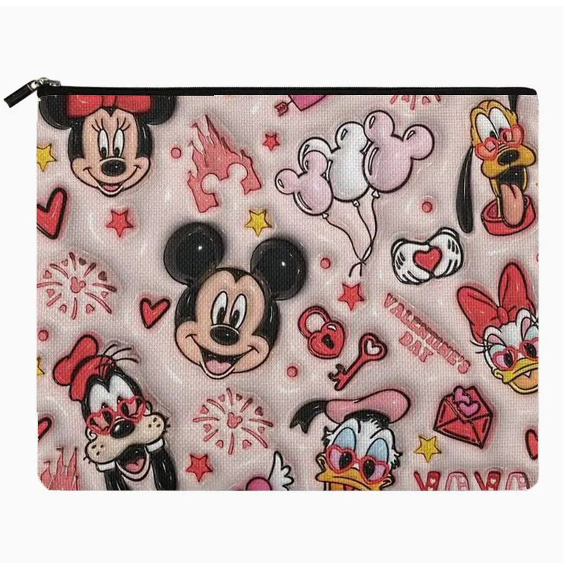 Bolsa de cosméticos transfronteriza de Amazon Impresión de doble cara Mickey Mouse Bolsa con cremallera de gran capacidad Bolsa de lavado al por mayor