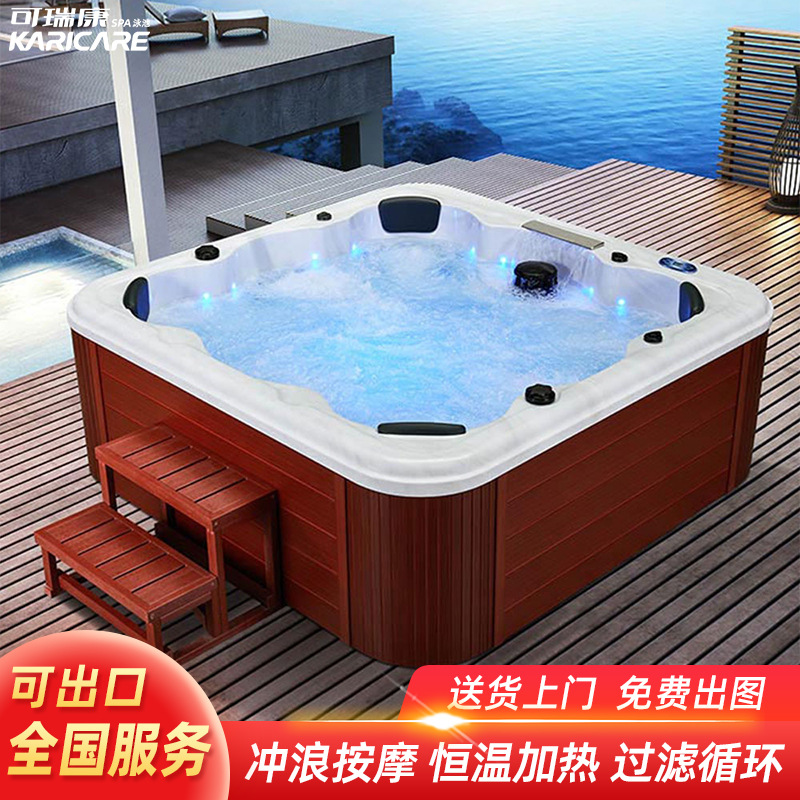 Villa al aire libre Surfing Jacuzzi Smart Spa Hotel Residencia al aire libre Temperatura constante Piscina de burbujas acrílica