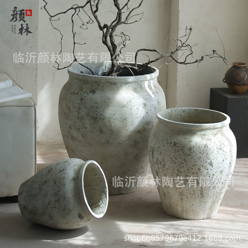 Retro hacer viejos frascos de cemento de gran calibre de alto estilo flores de la ventana de la sala de estar del departamento de ventas decoración del centro comercial maceta verde
