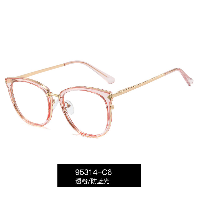 95314 2022 nuevas gafas de marco de moda transfronteriza gafas de luz anti-azul de las mujeres europeas y americanas gafas de miopía redondas marco