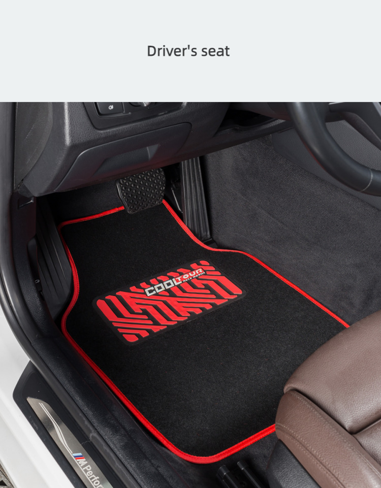 Universal 4-piece set of car floor mats, dirt-resistant carpet for the interior, driver's seat protection mat