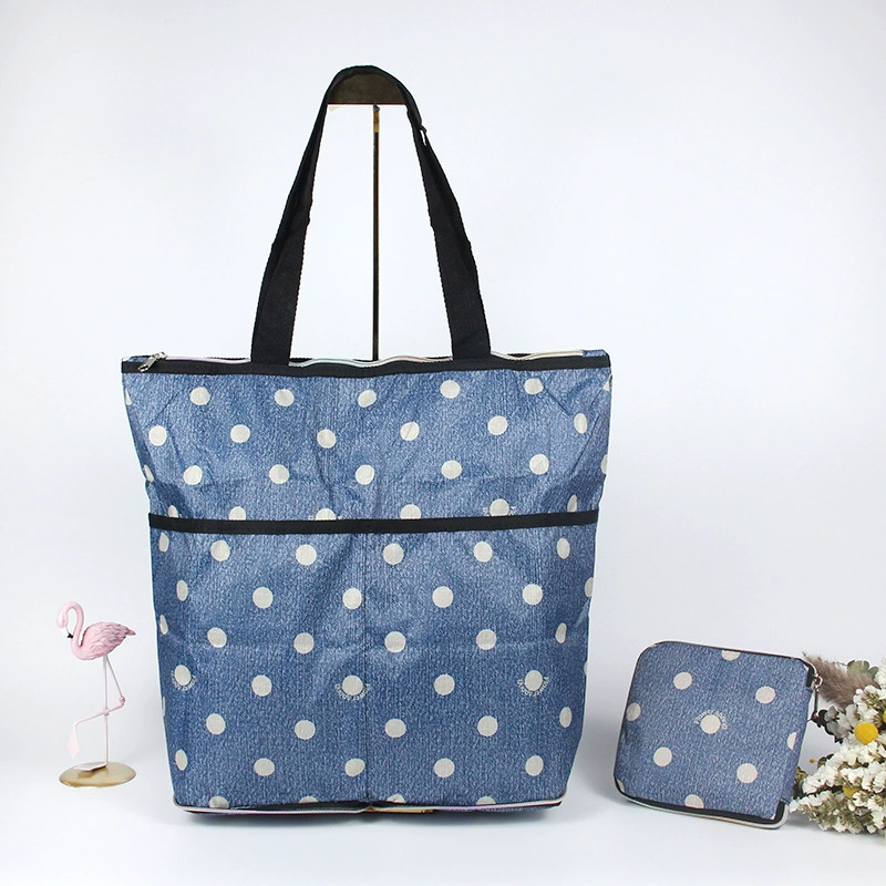 М compressed cartoon folding handheld shopping bag, вместительная льняная сумка, ткань оксфорд, корейский стиль