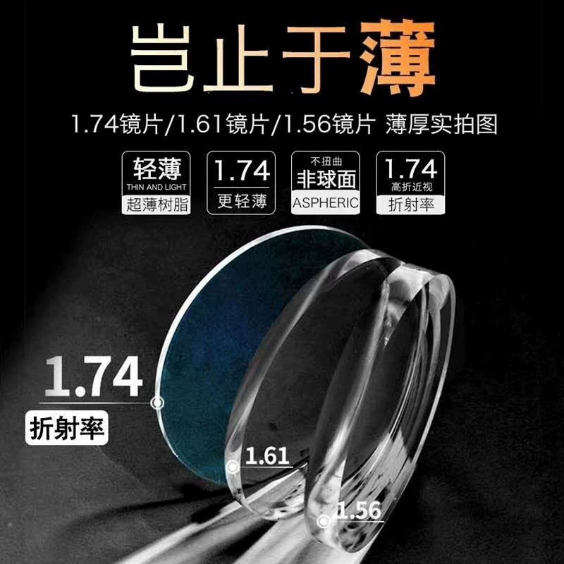 Очки-линзы для близорукости 1.74 односторонняя линза асферическая 1.67 антисиний свет линза Danyang очки