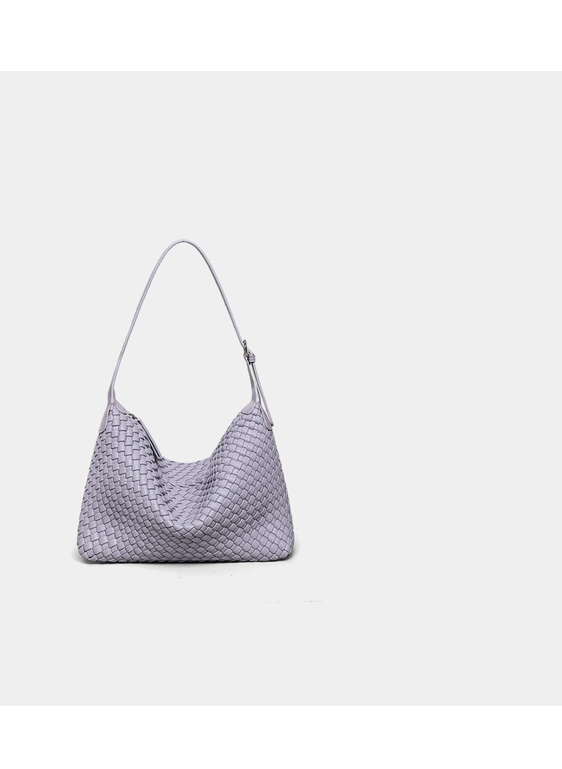 Túi tote nữ cỡ lớn đeo chéo kiểu vintage handmade dệt — màu nâu, màu trắng ngà, màu tím hoa cà chi tiết 33