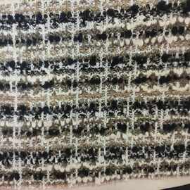 粗纺 小香风外套布料 黑白金丝编织 男女装大衣衬衫面料 批发