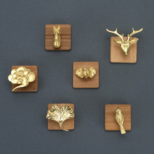 森牛欧式全铜挂衣钩浴室玄关免打孔挂钩子卫生间强力粘胶金属钩子