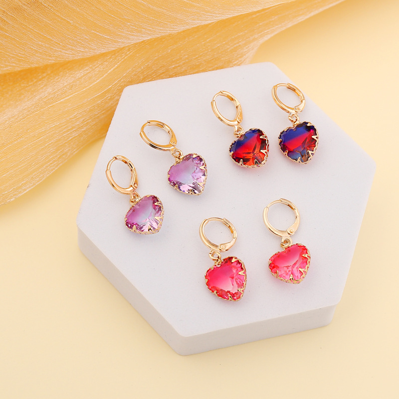 New Fashion Colorful Love Earrings display picture 7