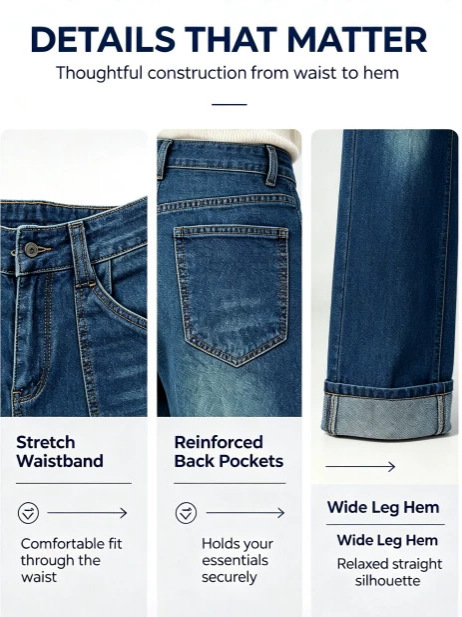 Jeans Acampanados para Mujer de Mezclilla Elástica, Tiro Alto, Elástico, para Uso Casual
