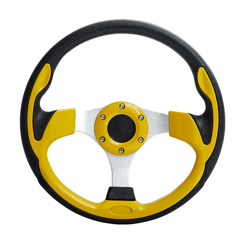 Steering wheel – Universal PU Leather - jg-5156-yellow
