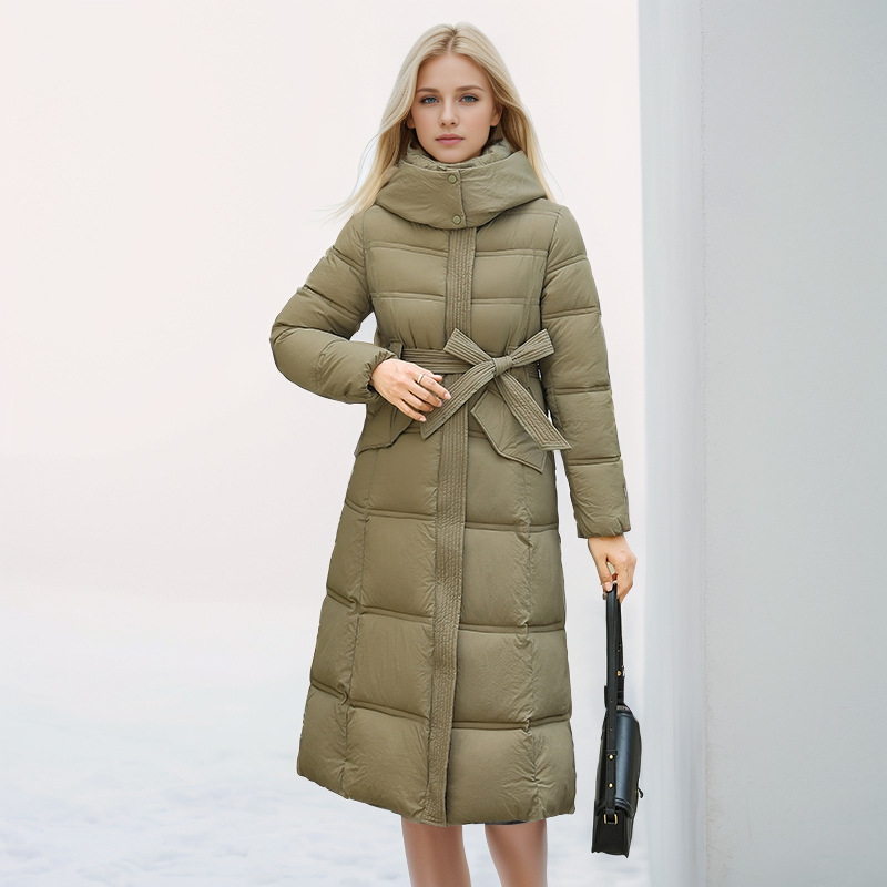 Women's Winter Coat Thickened Warm Cotton Jacket With Waist Detail_voghion.com