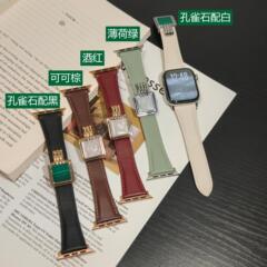 适用于苹果iwatch23456789S10手表腕带apple手表带三星22真皮表带