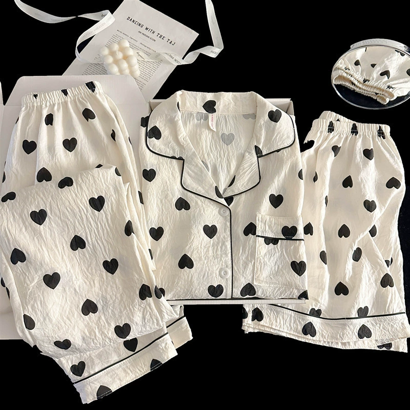 Комплект пижам Hello Kitty, японский хлопок, короткий рукав, 3 предмета, летняя пижама