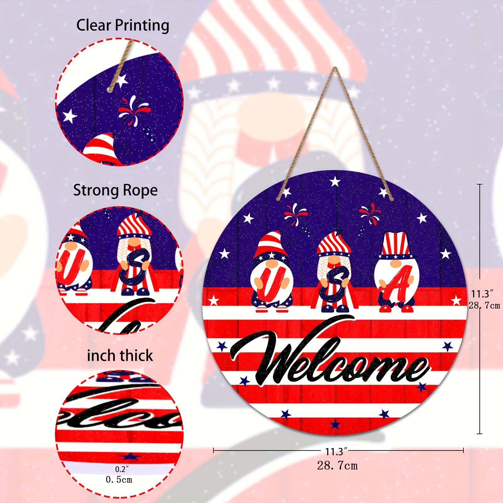 Nuevo día de la independencia de Amazon Estados Unidos decoración de puerta de madera puerta transfronteriza lista