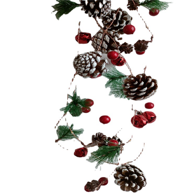LED Pino cono luz cadena pequeña Morera fruta tirar bandera Navidad Pino cono cadena luz Pino aguja campana alambre cobre luz Nuevo cono de pino Luz