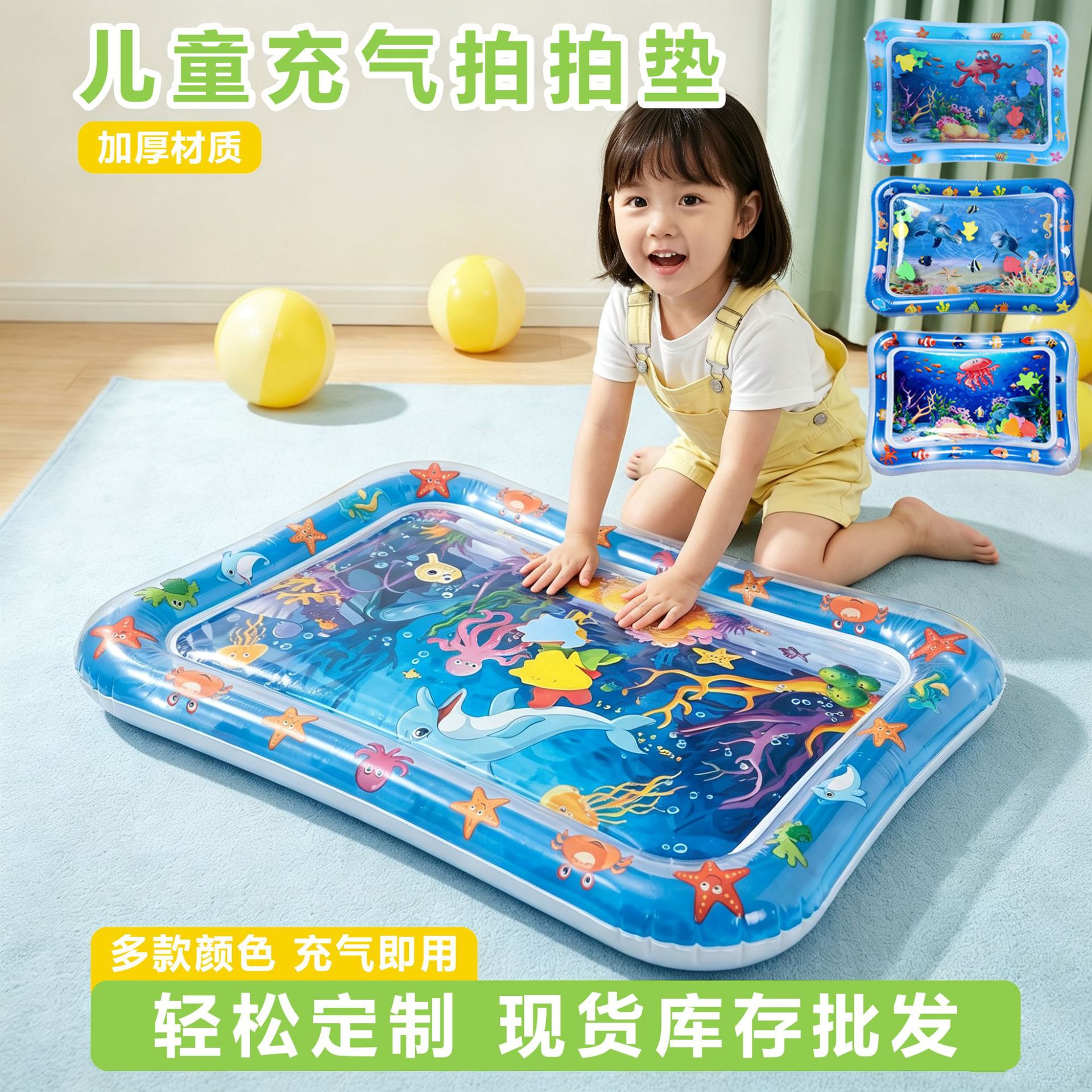 Infant Inflatable Toys, Summer Children's Baby Crawling Training Mat, Pvc Inflatable Water Mat, Round Water Mat