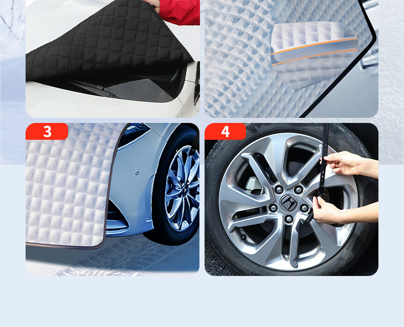 Car Cover, Universal Anti-Frost and Snow-Proof Half-Cover Car Cloth, Front Windshield Anti-Freeze Cover, Winter Snow Cover