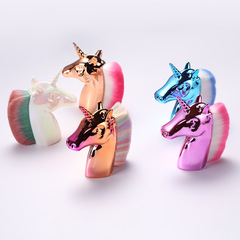 獨角獸腮紅刷散粉刷 馬卡龍色化妝刷工具美甲粉塵刷便攜扁頭刷