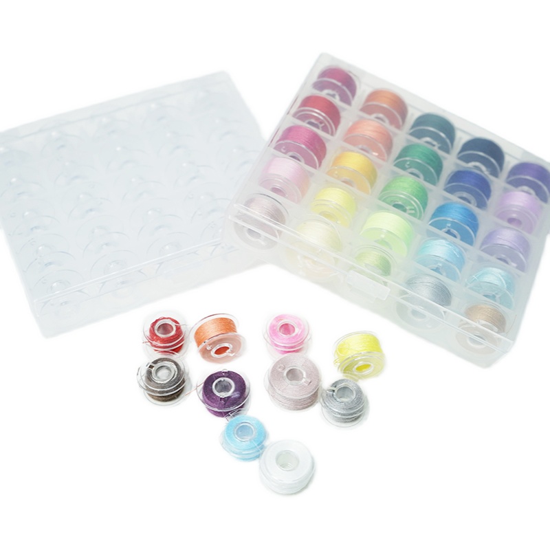 Máquina de coser con hilo de bobina para el hogar, caja de bobina vacía, caja de bobina de hilo de coser multicolor con 25 cajas de bobina