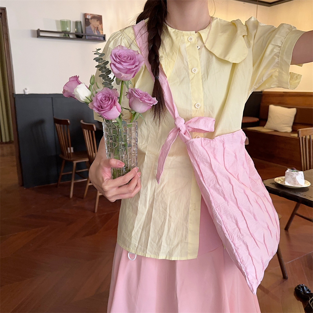 45153 Korean version pleated diamond-shaped bag for women, new casual large-capacity commuter underarm bag, crossbody single-shoulder bag for women undefined