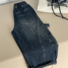 xzt2025秋款儿童牛仔裤 潮牌韩版工装复古男童宝宝洋气牛仔长裤