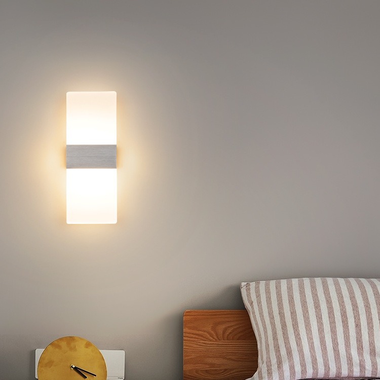 Lámpara de pared Daguanyuan, lámpara de noche para dormitorio, lámpara de pasillo minimalista moderna, lámpara de pared de fondo creativa nórdica para sala de estar 389L