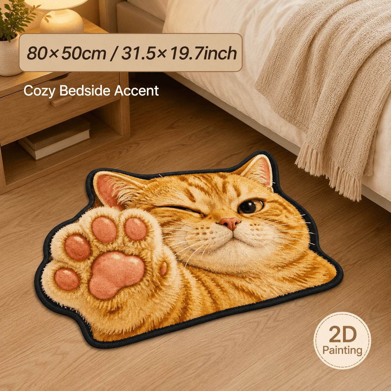 Cute and adorable lion-shaped doormat, made of faux cashmere, with a unique design, stain-resistant, skin-friendly, suitable for bedrooms and bathrooms, and features a thickened layer for added comfor