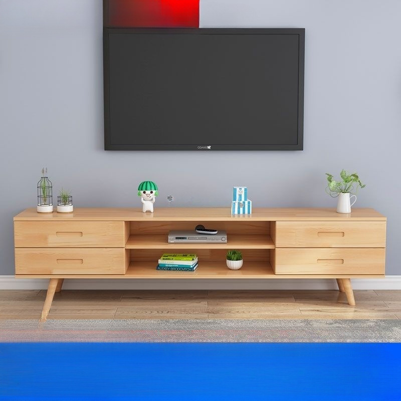 Solid Wood Tv Cabinet Coffee Table Combination Nordic Modern Simple Small Apartment Home Storage Cabinet Living Room Tv Floor Cabinet