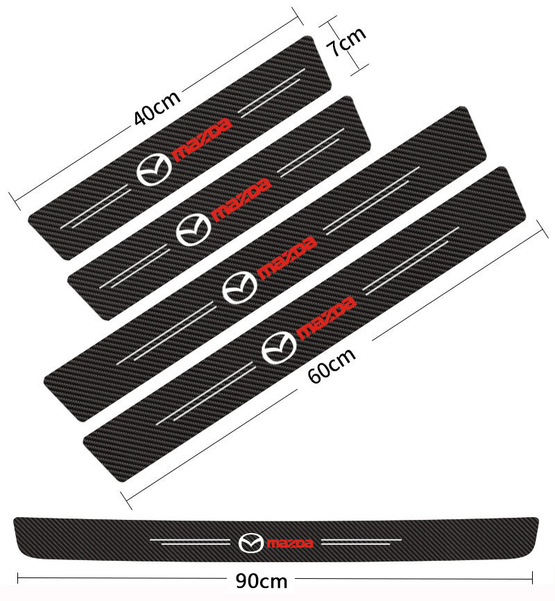 Patrón de fibra de carbono alféizar de la puerta del coche anti-banda de rodadura anti-arañazos puerta del coche pedal protector puerta decorativa alféizar pegatina image 22