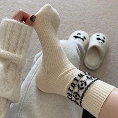 オリジナルins風フェア島靴下女子ソックス春秋百合シンプル学院風復古ストッキング学生
