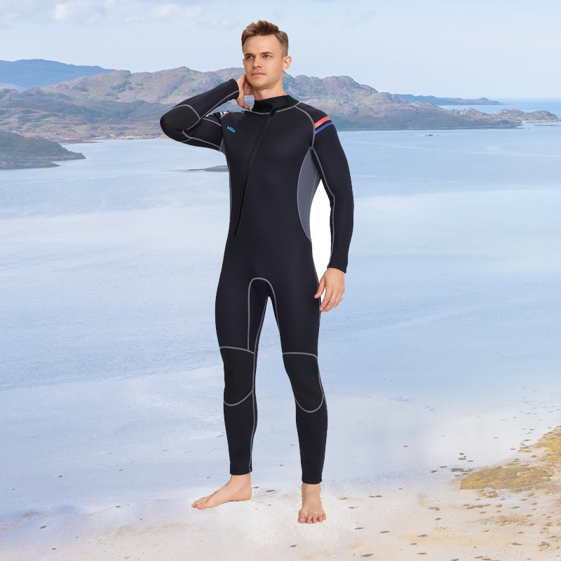 New 3mm Men One-piece Warm Long Sleeve Cold-proof Surfing Snorkeling Winter Swimsuit Diving Suit Women_voghion.com