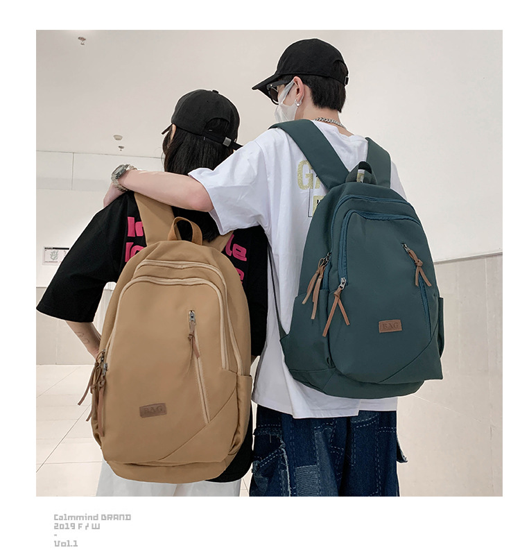 Streetwear Solid Color Square Zipper Functional Backpack display picture 1