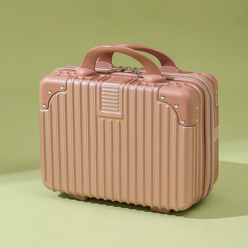Mini Makeup Suitcase, 14-inch Portable Storage Box, Hard-shell Organizer with Password Lock