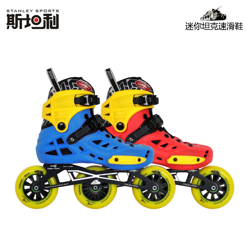 Speed Roller Skates for Teenagers and Kidsren Single Row Racing Roller Skates Large Three-Wheel Roller Skate