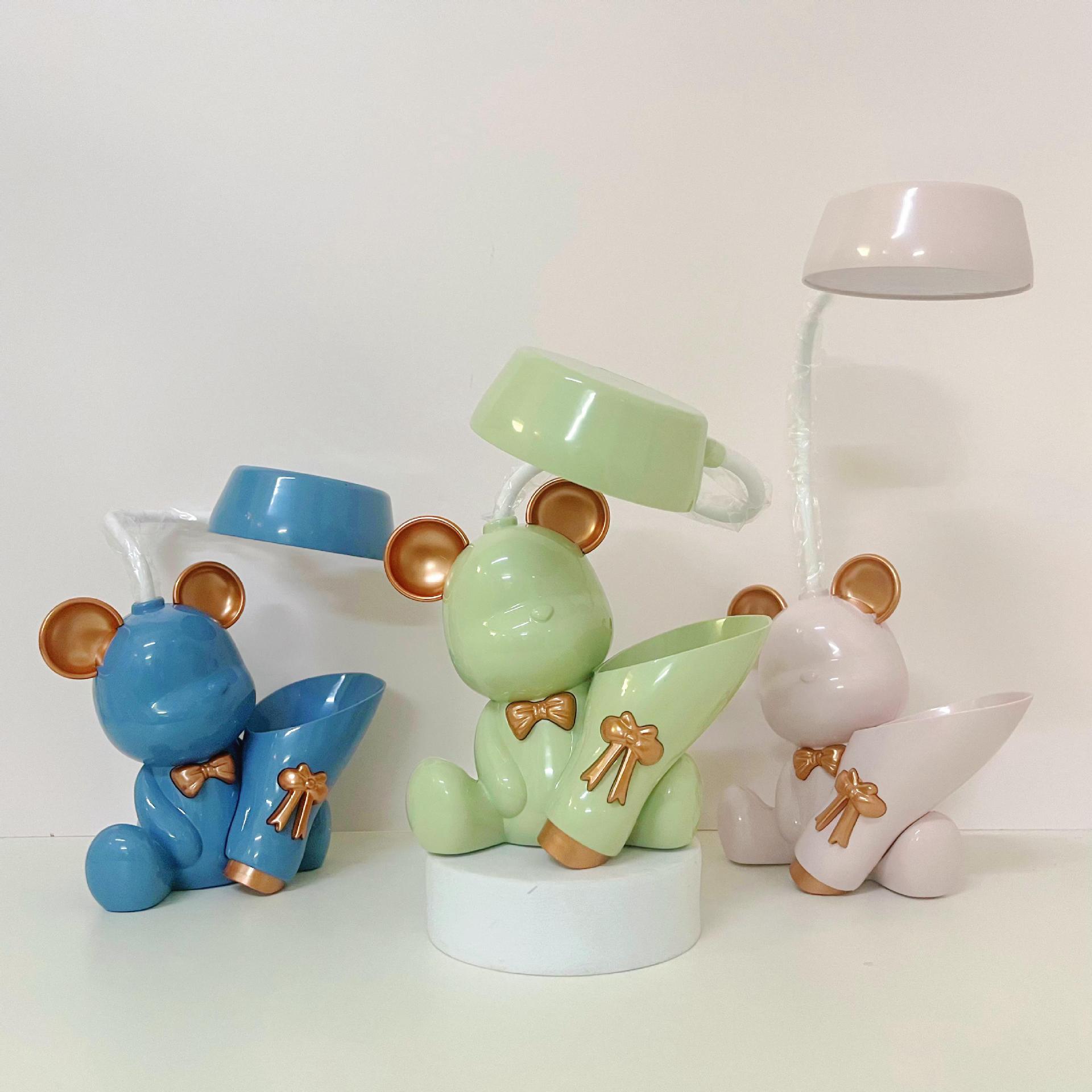 Creative High-Quality Cartoon Bear Soft Tube Foldable Charging Children's Learning Reading Pen Holder Desk Lamp Small Gift Wholesale