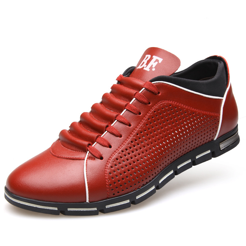 빨간색 펀칭 슈즈