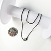 Black chain stainless steel, necklace, pendant, accessory, 2.4mm, 60cm