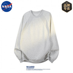NASA品牌秋季高质量设计感长袖卫衣男士休闲纯色宽松百搭潮流上衣