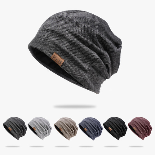 Knitted Hat for Women, Autumn/Winter Thin Casual Loose Large Brim Postpartum Hat Sleep Hat Windproof Warm Bunch Hat for Men, Cross-border