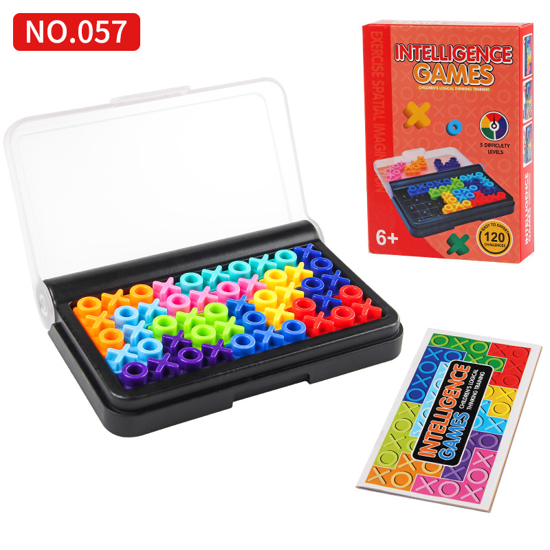 Exportación transfronteriza cerebro entrenamiento de pensamiento lógico juegos de mesa rompecabezas inteligente juegos de bolsillo juguetes de perlas de color