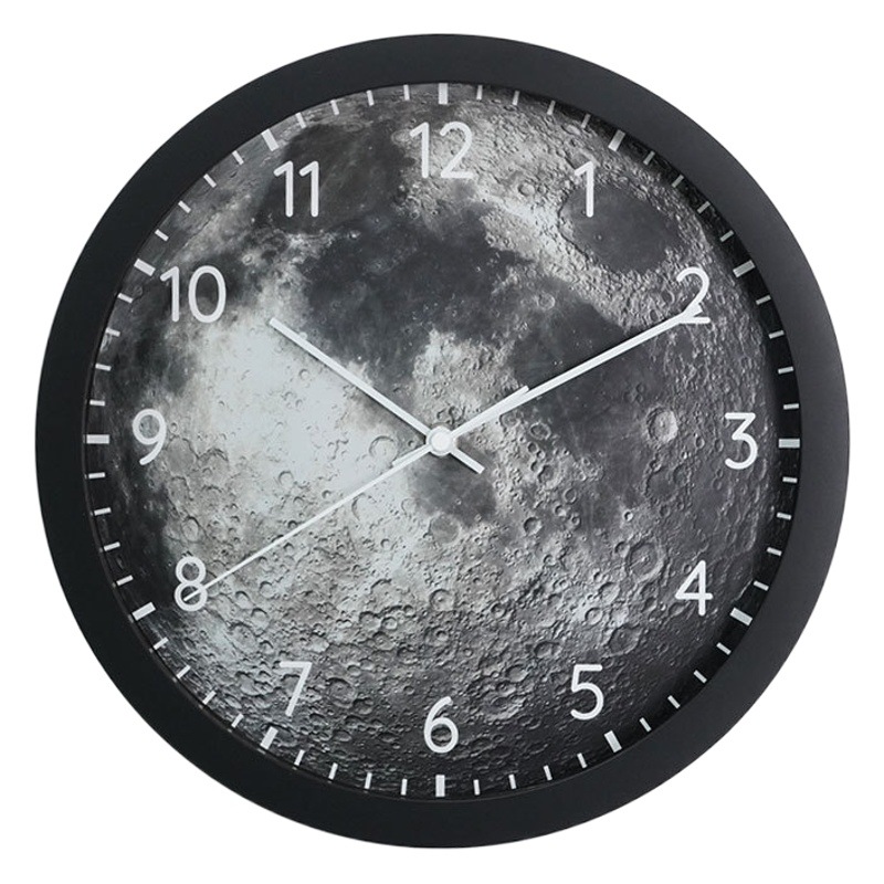 Reloj de pared luminoso controlado por voz inteligente sala de estar moda hogar Luz reloj de lujo mudo creativo Luna luminosa Reloj de pared